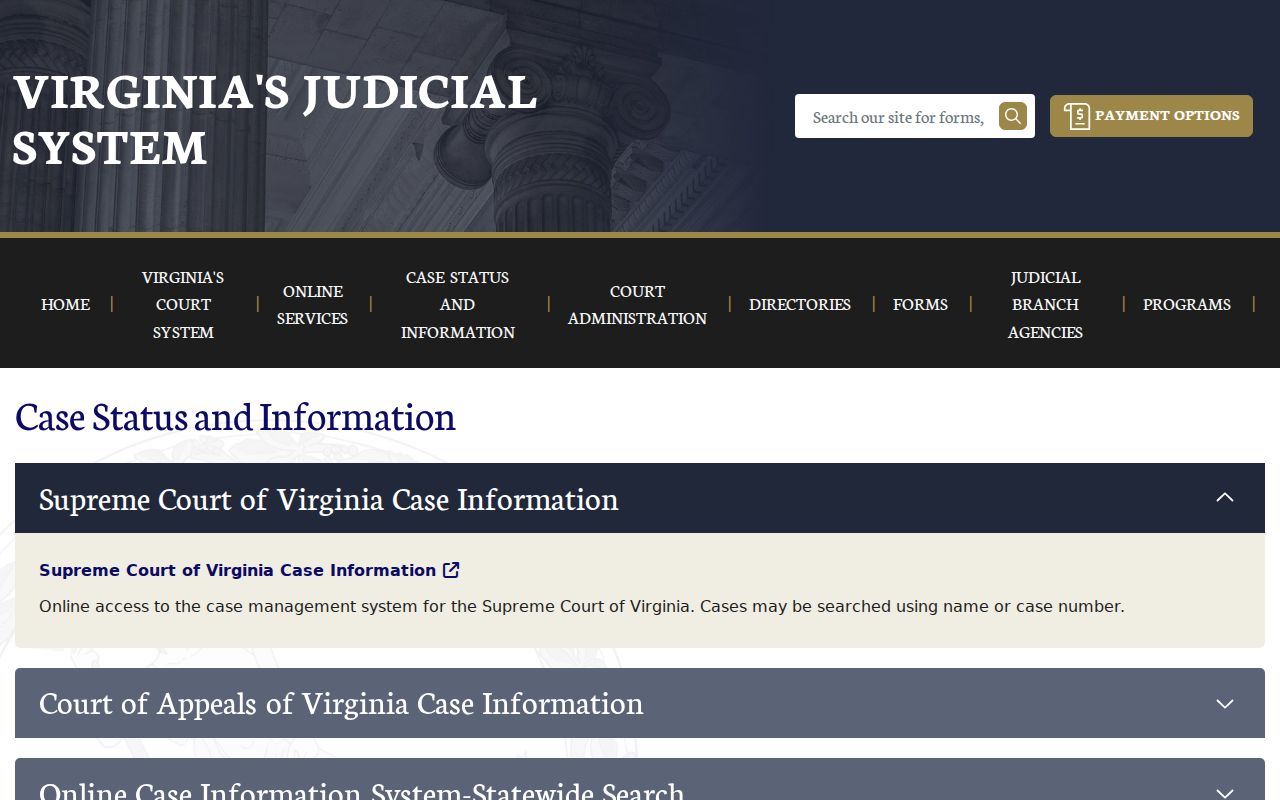 Prince Edward County criminal court case information systems
