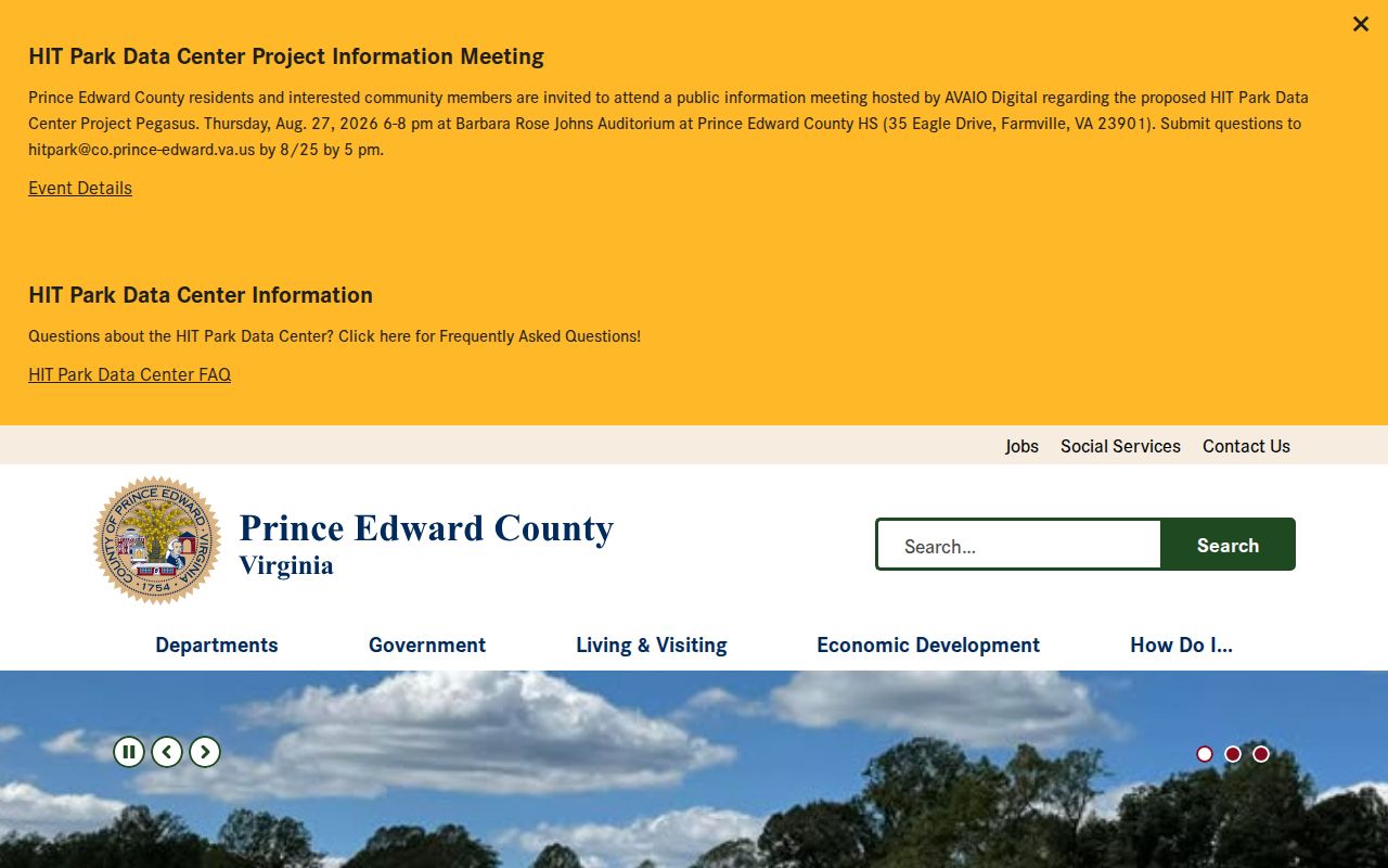 Prince Edward County government criminal records directory