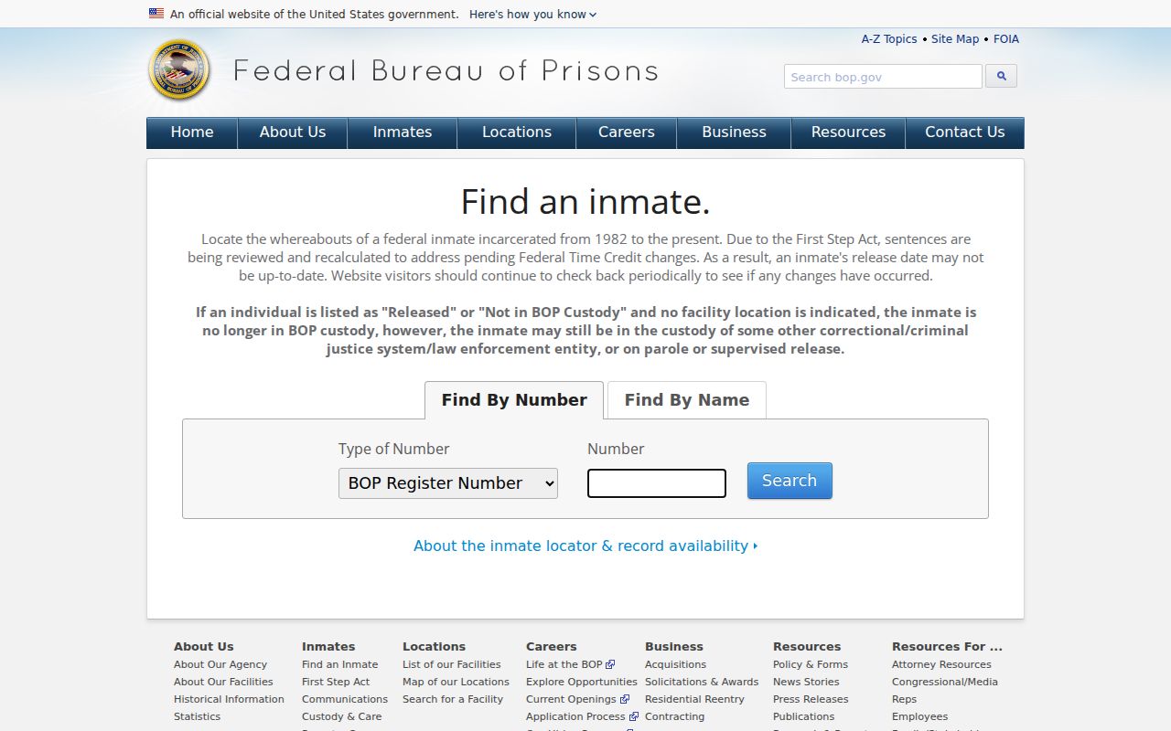 Federal inmate locator for Prince Edward County record research